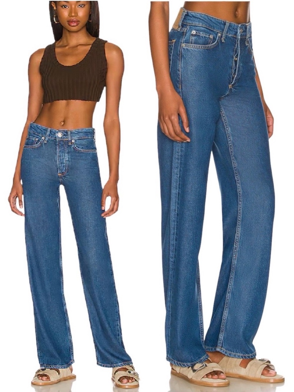 Rag & Bone Featherweight Logan Wide-Leg Jean in Lily
